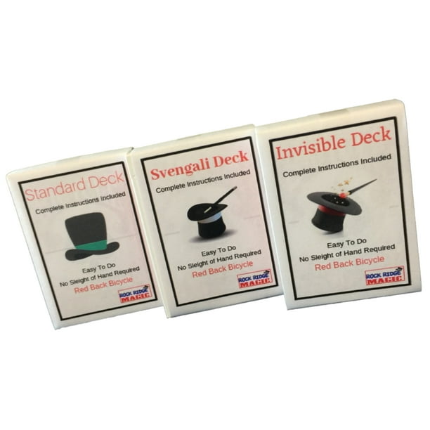 Svengali and a Standard Deck Deception Trick Kit Red Back Magic Masters Combo Invisible